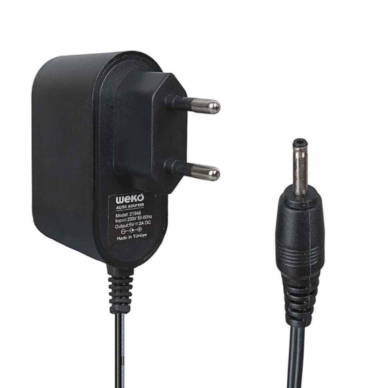 Weko 5 Volt 2 Amper 2.5 - 0.7 İnce Uç Tablet Bilgisayar Adaptörü