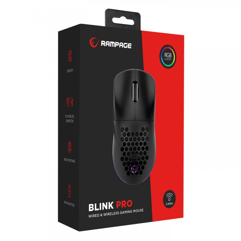 Rampage BLINK PRO Kablosuz Ledli Şarjlı 24000 DPI Gaming Oyuncu Mouse Rampage BLINK PRO Kablosuz Ledli Şarjlı 24000 DPI Gaming Oyuncu Mouse