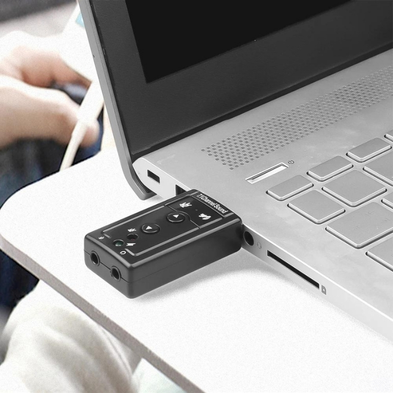 Mini USB 2.0 3D sanal 480Mbps 7.1 kanal ses kartı adaptörü