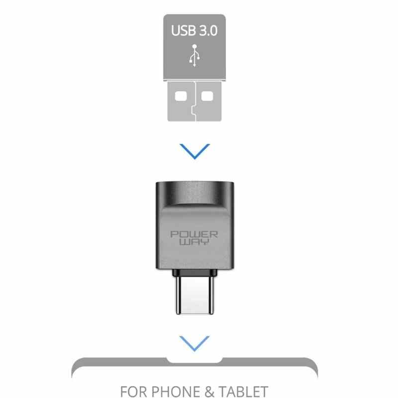 PowerWay 3.0 Type-C OTG Çevirici Dönüştürücü Adaptör