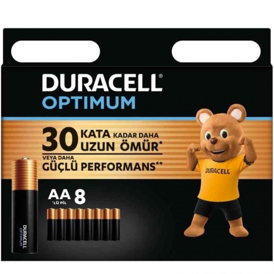 Duracell Optimum AA Alkalin Kalem Pil 8'li Paket 1,5V