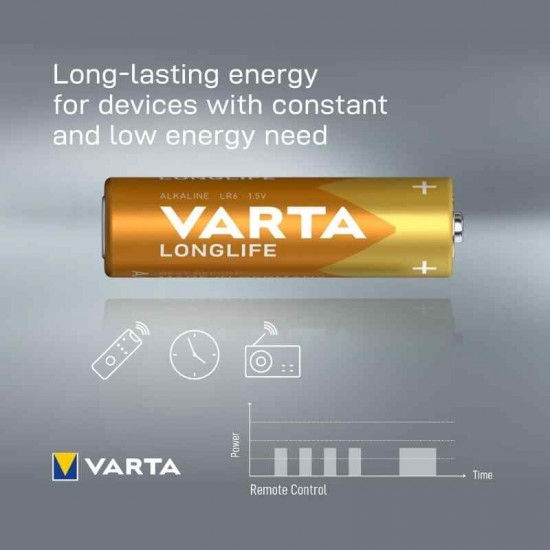 VARTA Longlife AA Alkalin kalem pil 10'lu paket