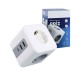 Vea Termal Akım Korumalı 3'lü Duvar Küp Priz 2xUSB 1xTYPE-C 