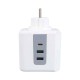 Vea Termal Akım Korumalı 3'lü Duvar Küp Priz 2xUSB 1xTYPE-C 