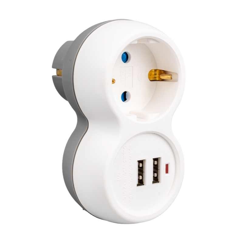 Vea 250V 16A Tekli Çift USB'li Priz
