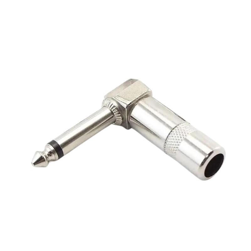6.3 mm Mono L Tipi Metal Gitar Jack Fiş