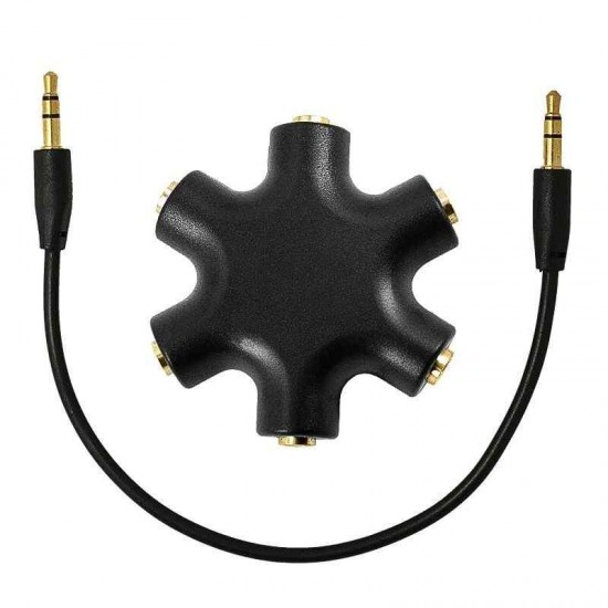 6 lı 3.5mm kulaklık adaptörü Stereo kulaklık Jack Çoklayıcı