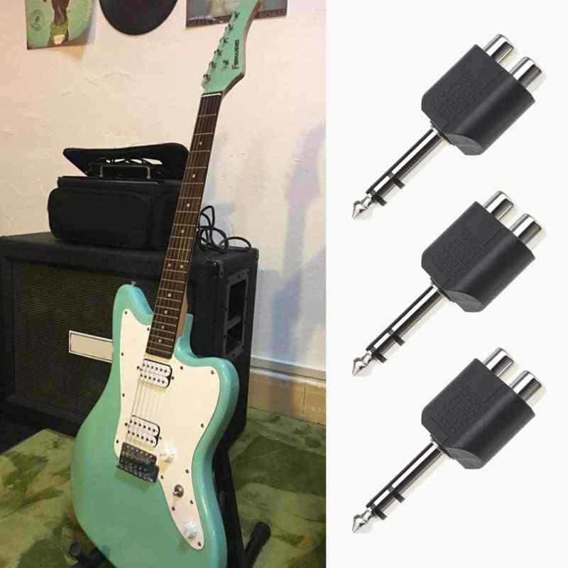 6,35 mm Stereo Erkek Jak Fiş Çift RCA Phono Dişi Soket 