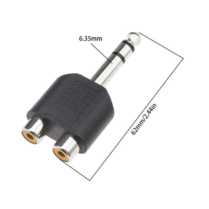 6,35 mm Stereo Erkek Jak Fiş Çift RCA Phono Dişi Soket 