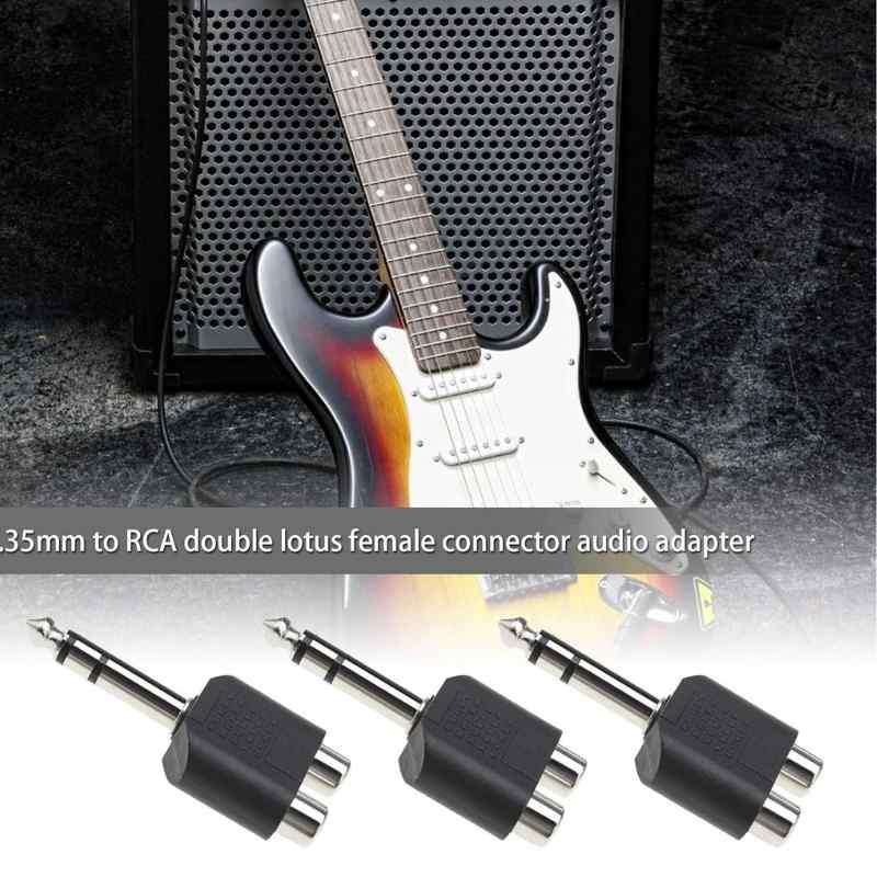 6,35 mm Stereo Erkek Jak Fiş Çift RCA Phono Dişi Soket 