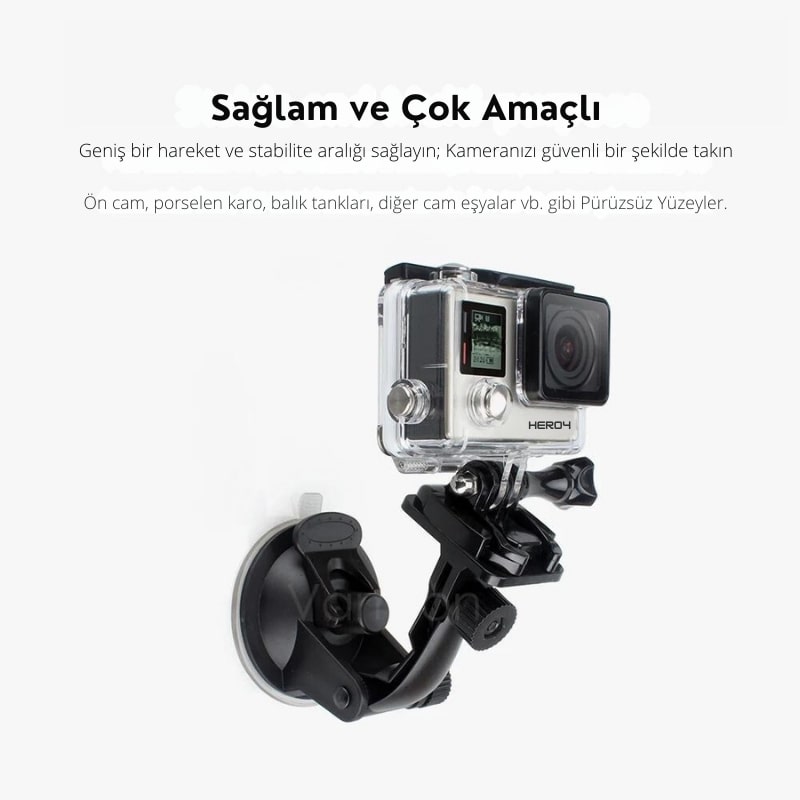GoPro  Araç Tutucu Montaj Vantuzu Hero 11/10/9/8/7/6/5/4 Uyumlu
