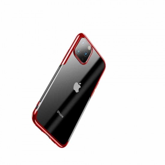 Baseus iPhone 11 Pro Max Cep Telefonu Kılıfı Şeffaf Kırmızı