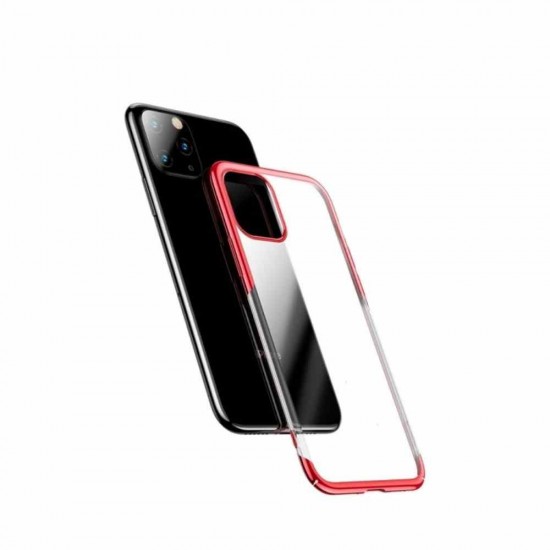 Baseus iPhone 11 Pro Max Cep Telefonu Kılıfı Şeffaf Kırmızı