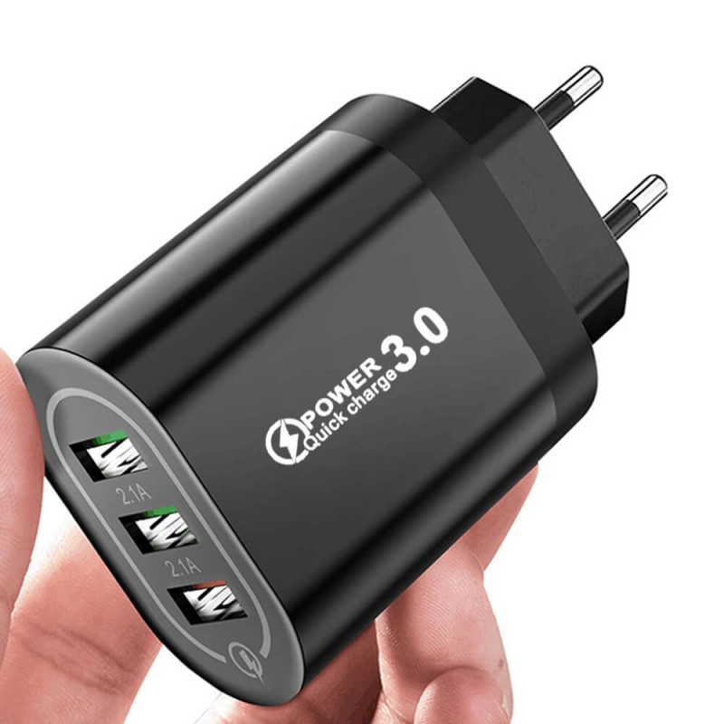 3 Port USB hızlı şarj r QC 3.0 hızlı şarj adaptörü cep telefonu hızlı şarj cihazı