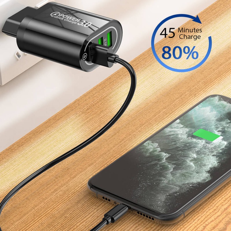 3 Port USB hızlı şarj r QC 3.0 hızlı şarj adaptörü cep telefonu hızlı şarj cihazı
