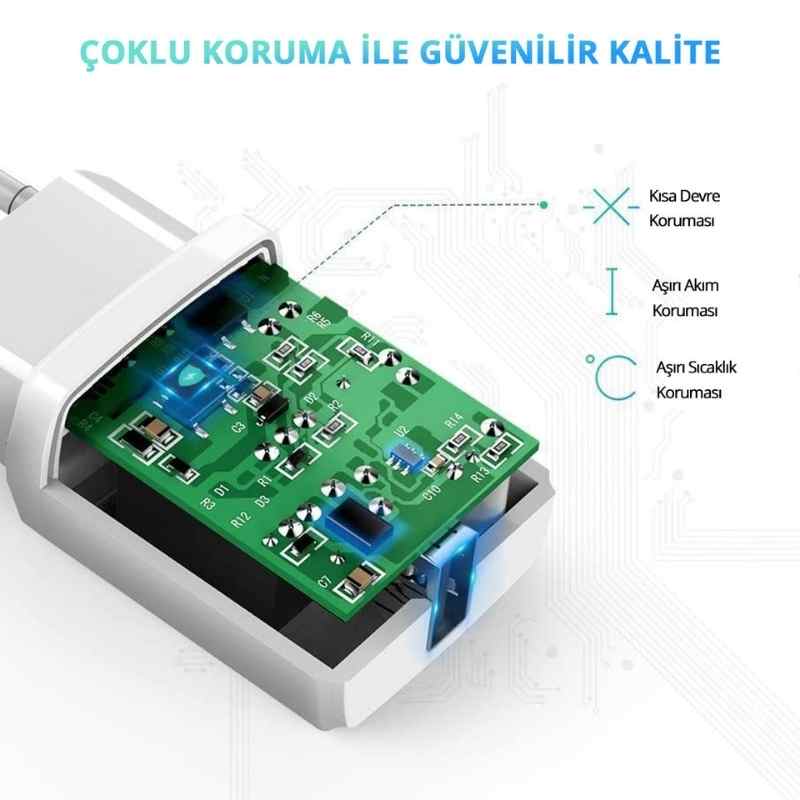 Ugreen 2.1A Seyahat USB Şarj Cihazı Beyaz Ugreen 2.1A Seyahat USB Şarj Cihazı Beyaz