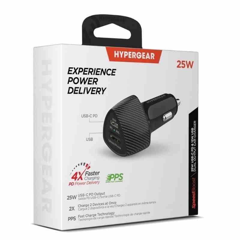 Hypergear 25W USB-C USB-A Hızlı Şarj Özellikli Araç Şarjı