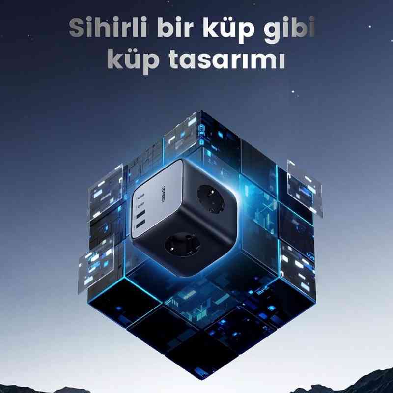 UGREEN DigiNest Cube 65W Güç Şeridi GaN USB C Şarj Cihazı