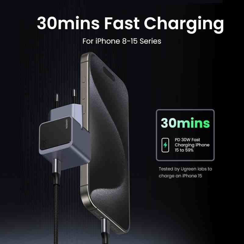 UGREEN Nexode Air 30W USB-C GaN Hızlı Şarj Adaptörü