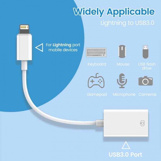 İpad iPhone Hızlı Şarj ve Veri Transferi OTG Adaptör Lightning Erkek USB 3.0 Adaptör