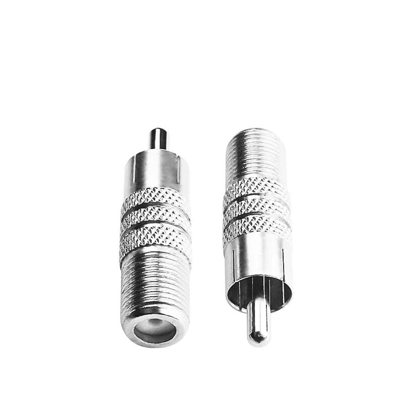F tipi dişi RCA erkek konnektör gümüş RF adaptörü koaksiyel dönüştürücü
