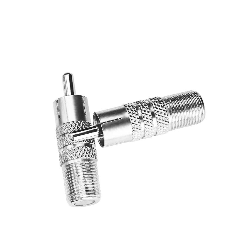 F tipi dişi RCA erkek konnektör gümüş RF adaptörü koaksiyel dönüştürücü