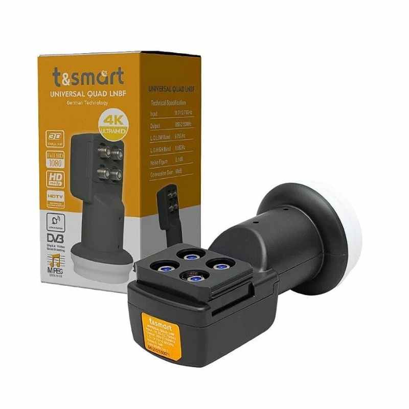 T&Smart HD 4K Dört Çıkışlı Quad Lnb 0.1db T&Smart HD 4K Dört Çıkışlı Quad Lnb 0.1db