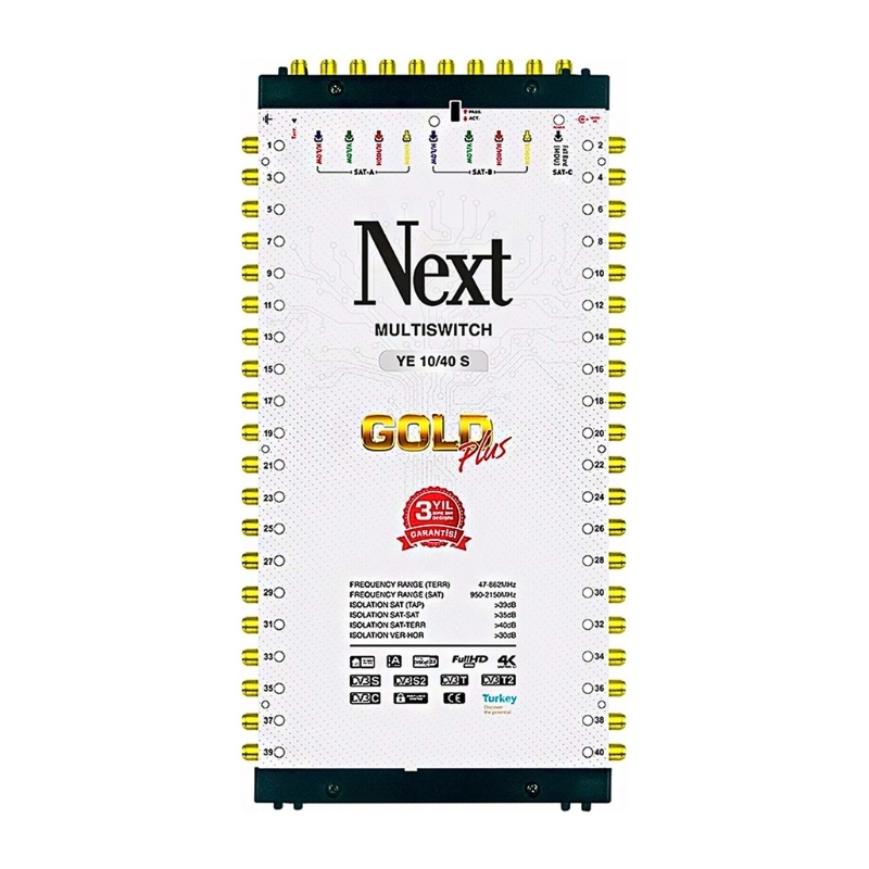 Multiswitch Next 40'lı Kaskatlı Uydu Santral YE-10/40 Multiswitch Next 40'lı Kaskatlı Uydu Santral YE-10/40