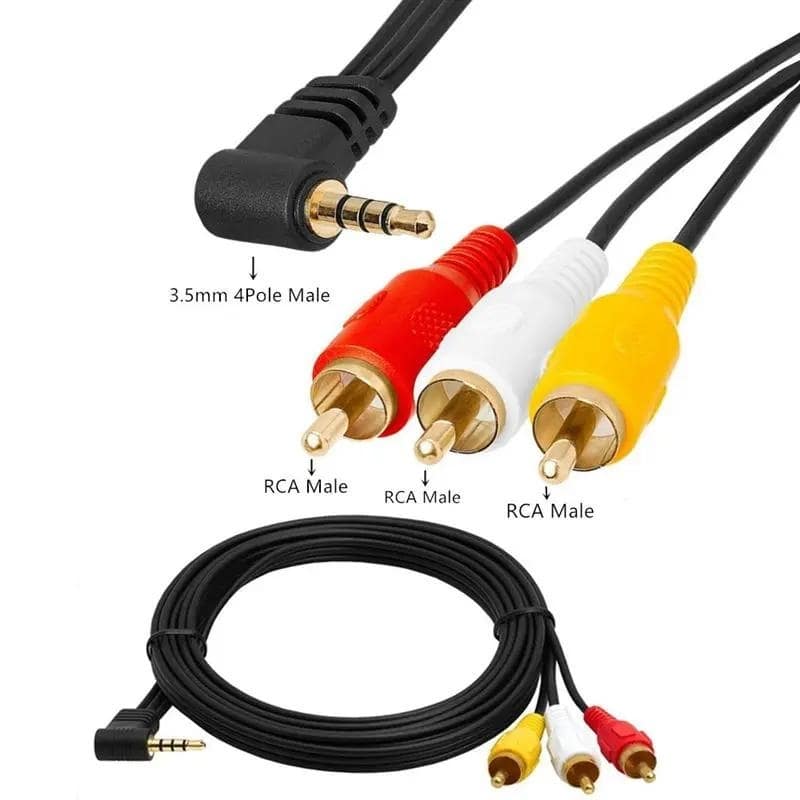 Uydu Alıcı Av Kablo 3.5mm Stereo L Erkek 3 RCA Kablo 1.5 Metre