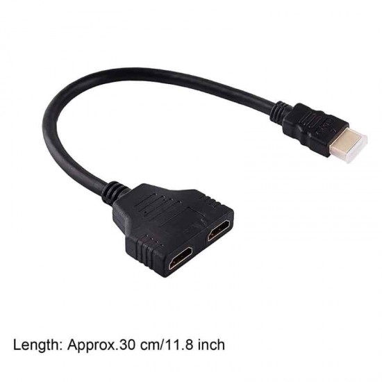 Hdmi Erkek-Hdmi Dişi X 2 Adaptör 30 Cm Kablo Çoklayıcı