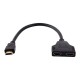 Hdmi Erkek-Hdmi Dişi X 2 Adaptör 30 Cm Kablo Çoklayıcı