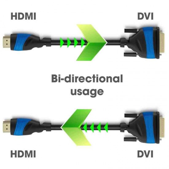 KabelDirekt HDMI-DVI çevirici dönüştürücü kablo 1 metre