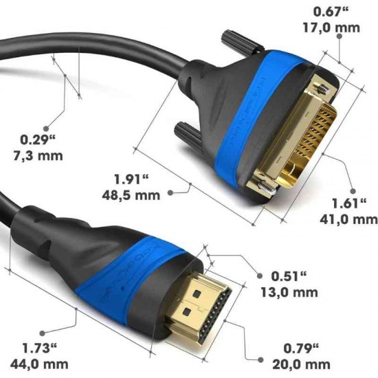 KabelDirekt HDMI-DVI çevirici dönüştürücü kablo 1 metre