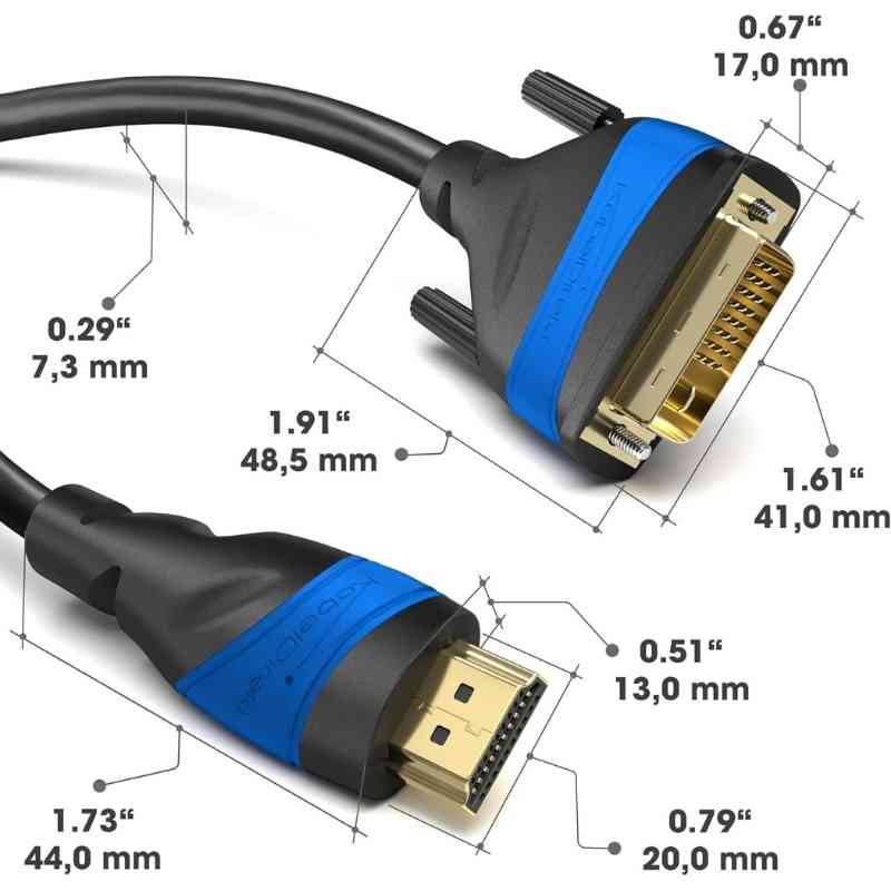 KabelDirekt HDMI-DVI çevirici dönüştürücü kablo 2 metre