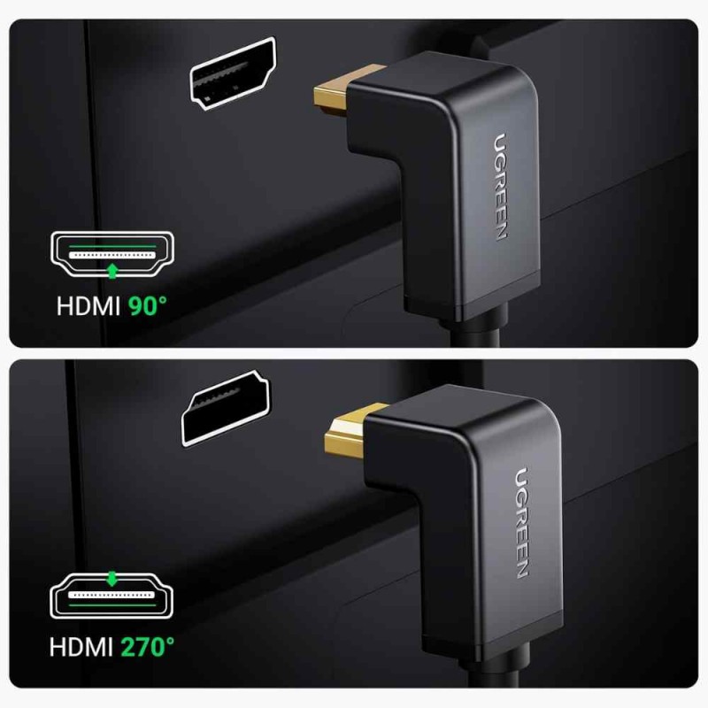 UGREEN HDMI kablosu 4K 90 derece açılı fiş 1 metre