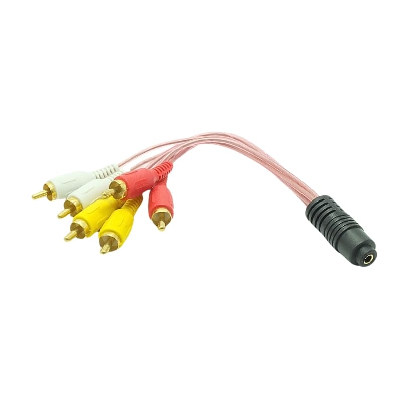 5+1 Ses Sistemi Kablosu 3.5mm Stereo Dişi / 6 RCA Erkek