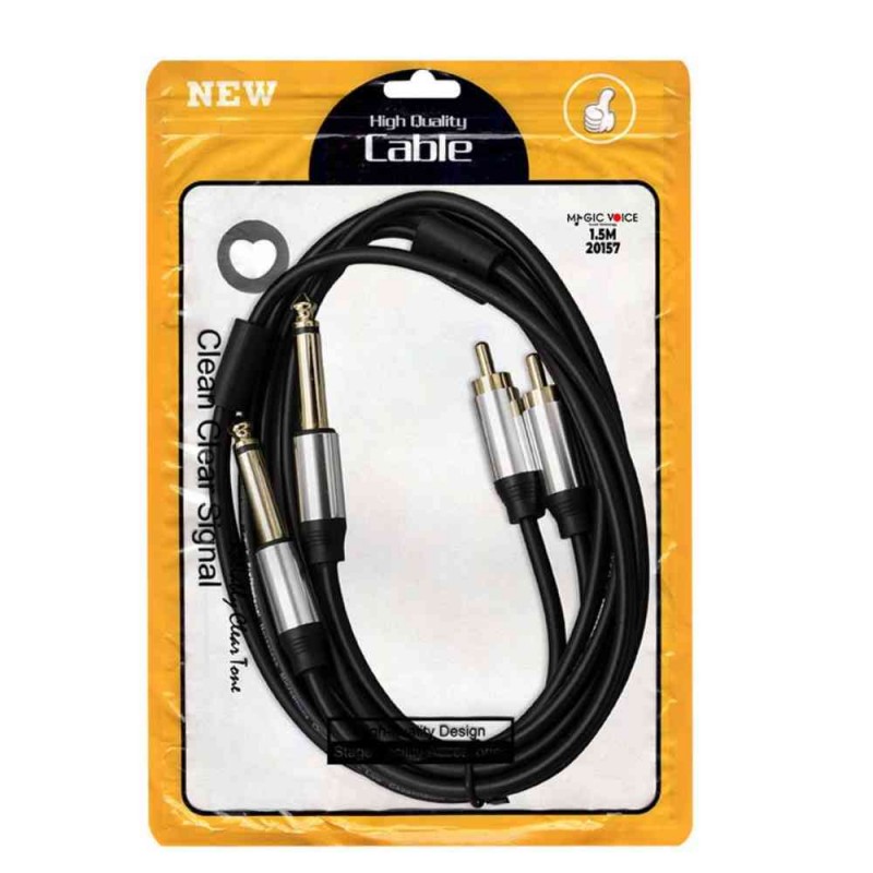 Magicvoice 2x 6.3 Mm Mono Erkek - 2x Rca Erkek Kablo 1.5 Metre