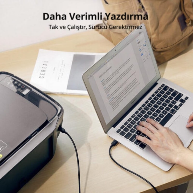 Ugreen USB To USB-B Yazıcı Tarayıcı Kablosu 1.5 Metre