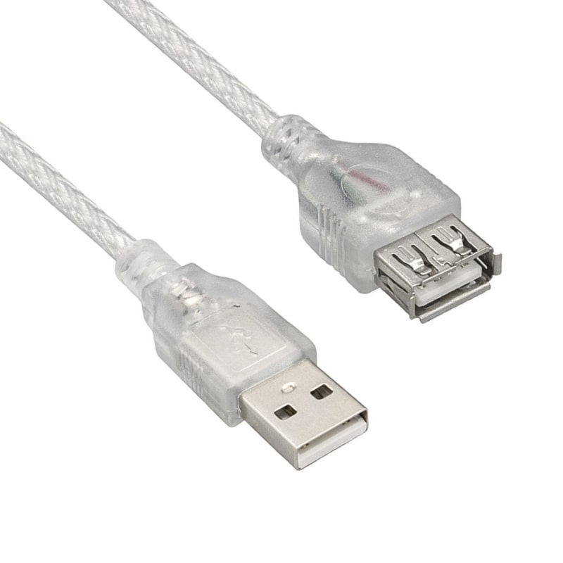 USB 2.0 Uzatma Kablosu Şeffaf 1.5 Metre
