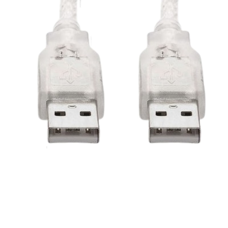 USB Erkek - Erkek Şeffaf Kablo 40 Cm