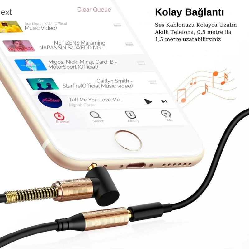 3.5 mm erkek 3.5 mm dişi jack spiral uzatma kablosu aux ses kablosu
