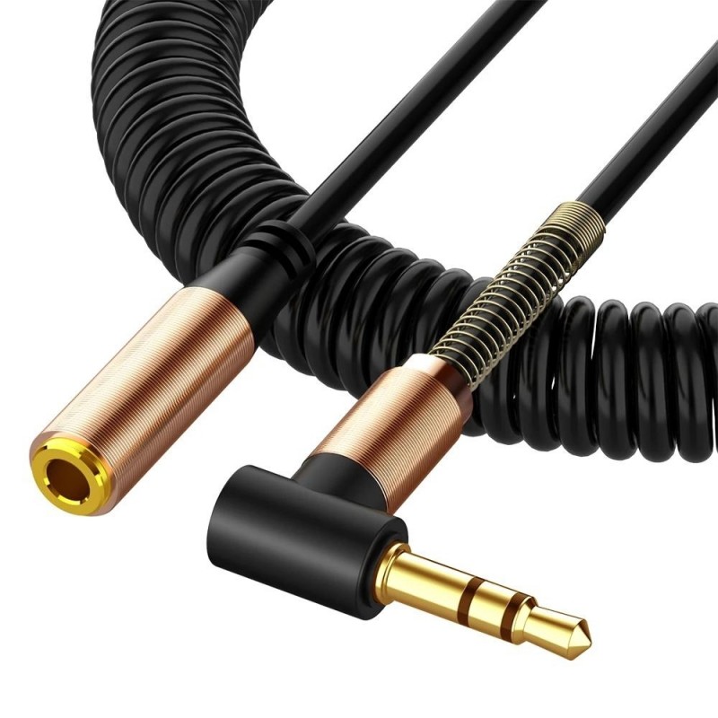 3.5 mm erkek 3.5 mm dişi jack spiral uzatma kablosu aux ses kablosu