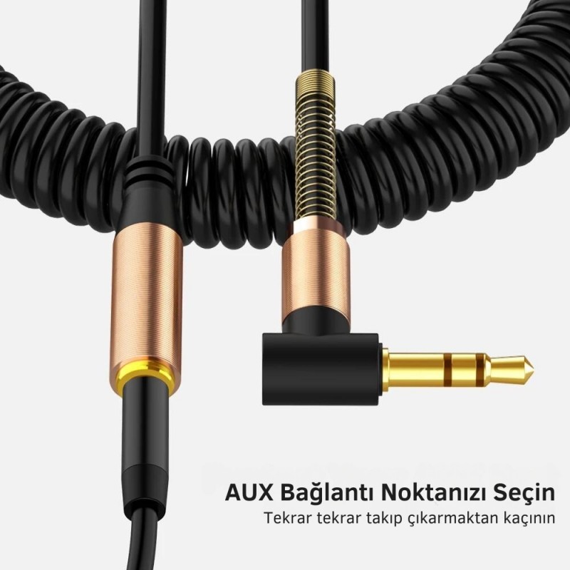 3.5 mm erkek 3.5 mm dişi jack spiral uzatma kablosu aux ses kablosu