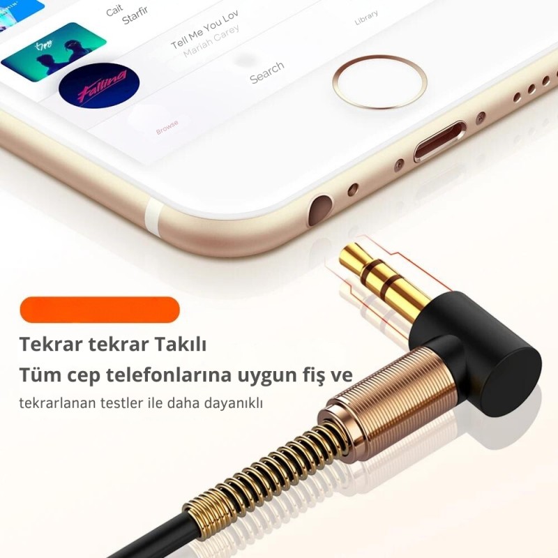 3.5 mm erkek 3.5 mm dişi jack spiral uzatma kablosu aux ses kablosu
