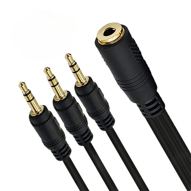 3.5 mm Stereo Dişi 3xErkek 3.5 mm 5+1 Ses Dağıtıcı Kablo