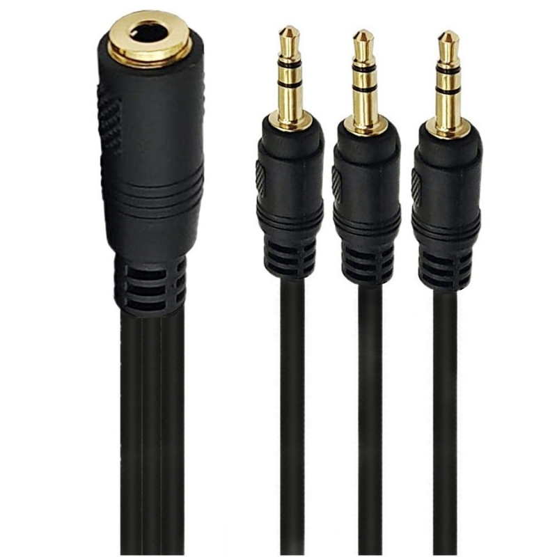 3.5 mm Stereo Dişi 3xErkek 3.5 mm 5+1 Ses Dağıtıcı Kablo