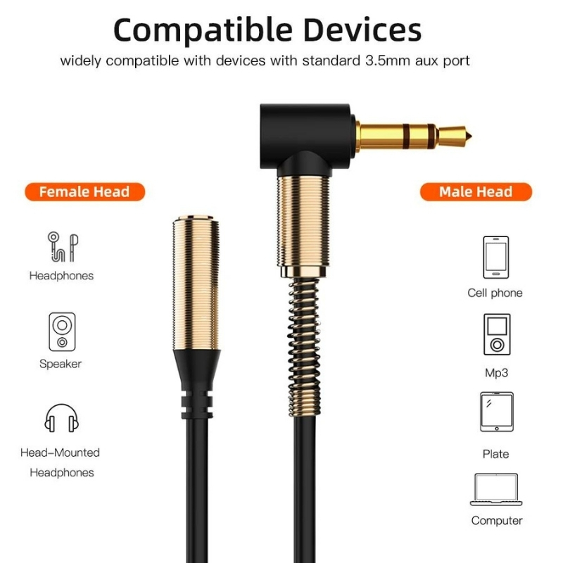 3.5mm Jack Erkek, Dişi Stereo Kulaklık Aux Ses Uzatma Kablosu