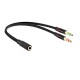 Mikrofon Kulaklık Ayırıcı Ses Kablosu Adaptörü 3,5 mm Y Ayırıcı 20 cm