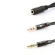 Mikrofon Kulaklık Ayırıcı Ses Kablosu Adaptörü 3,5 mm Y Ayırıcı 20 cm