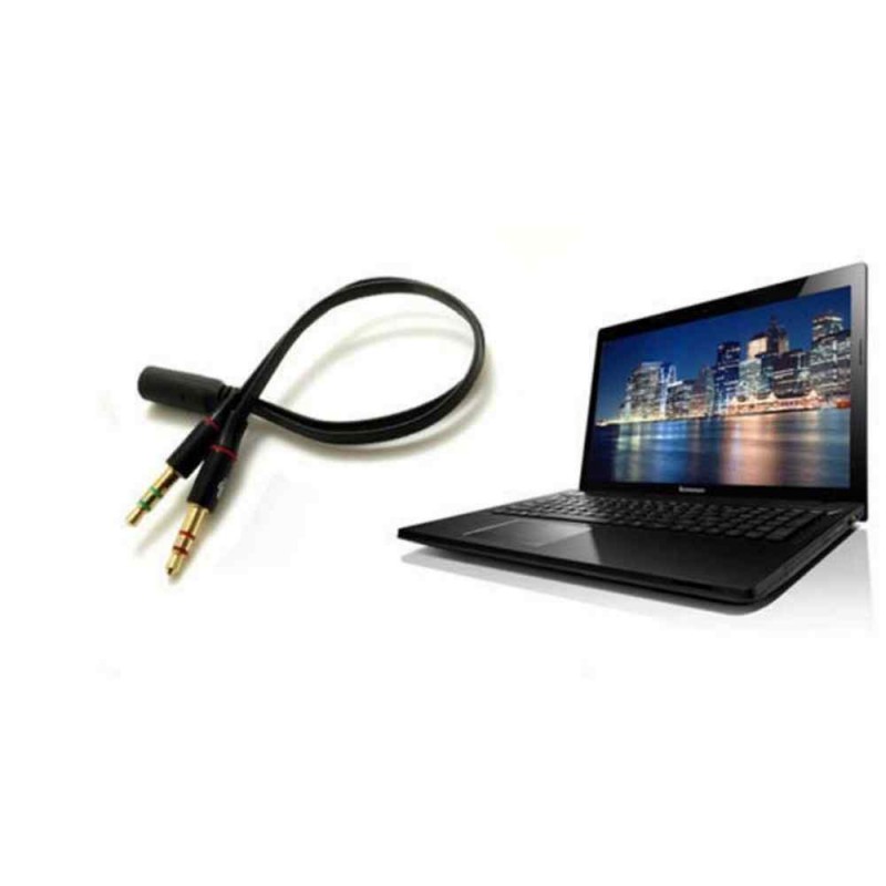Mikrofon Kulaklık Ayırıcı Ses Kablosu Adaptörü 3,5 mm Y Ayırıcı 20 cm